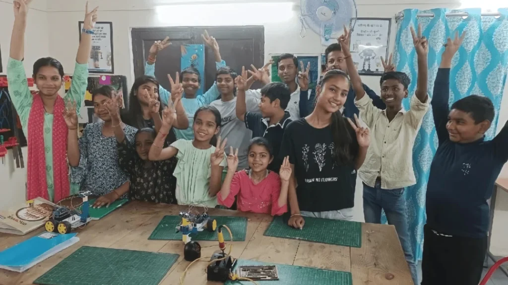 Children socializing and enjoying studying together at a community micro-school
