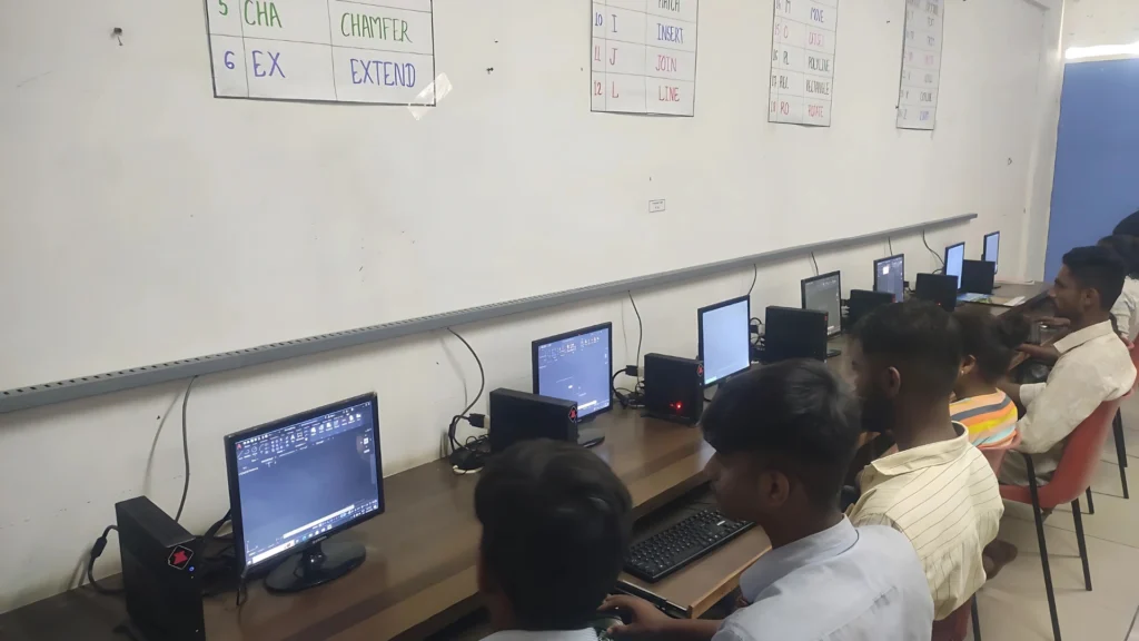 Students at Rural ITI training institute studying on PC’s provided by ApniPathshala.