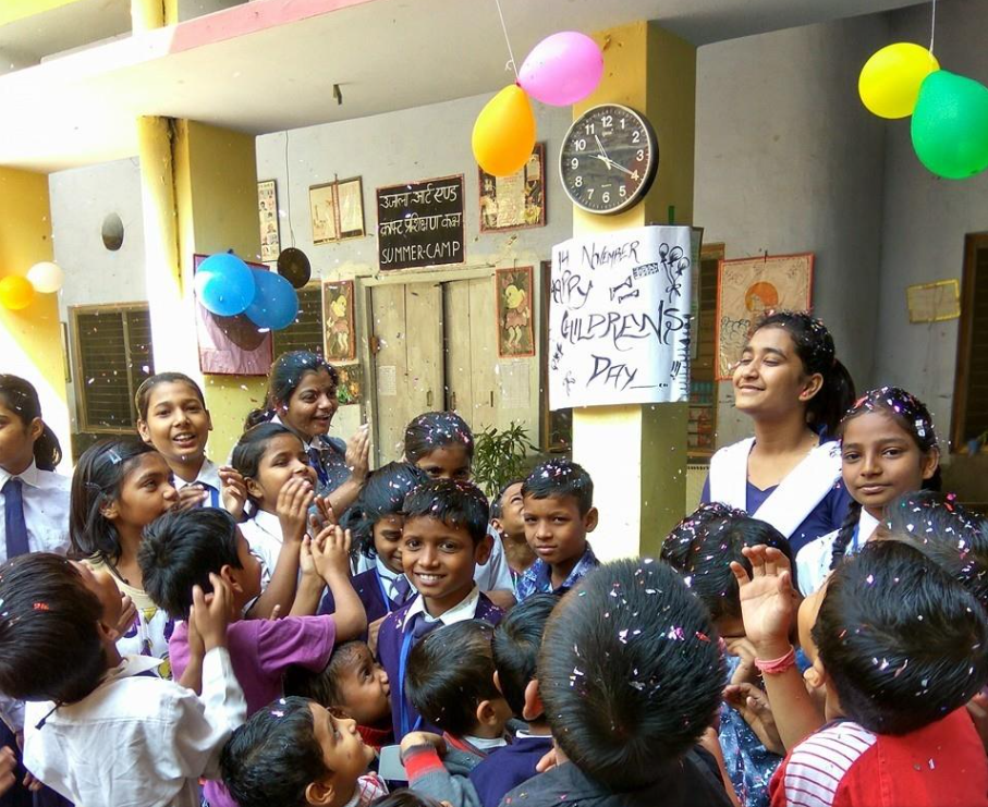 Students of Bal Vidya Montessori School celebrating children’s day at their school.