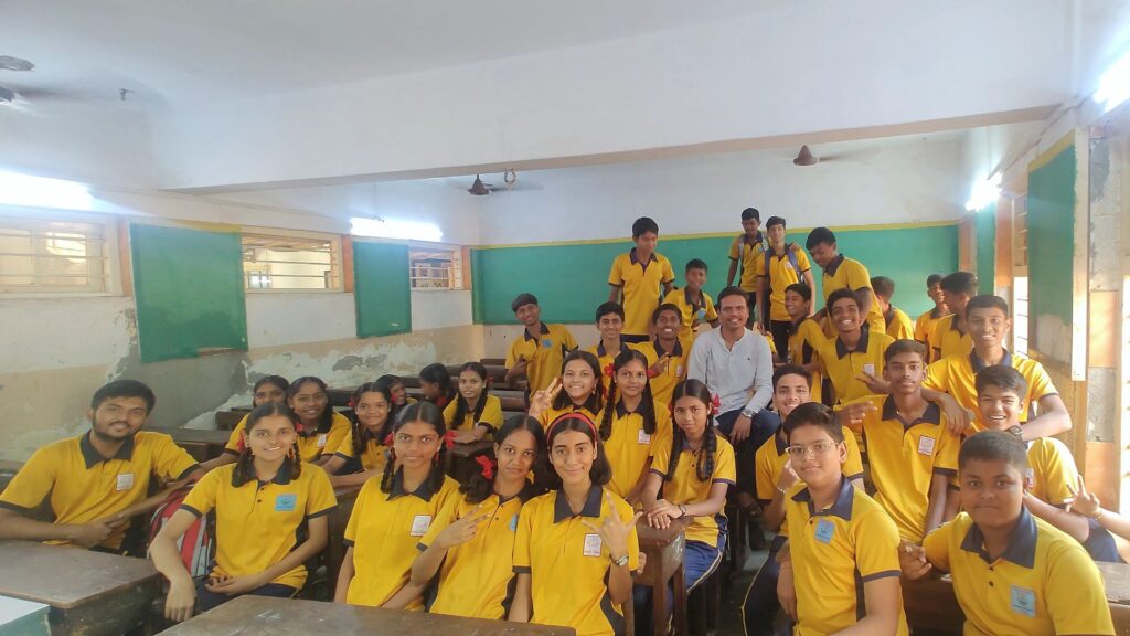 The kids at Nandadeep School with Pranav sir- a mentor from Narayan Chandra Trust