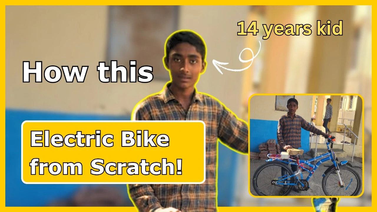 Rizwan with the electric bike he built himself